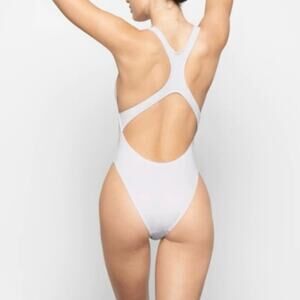 Skims White Monokini Cut Out Swimsuit 3x